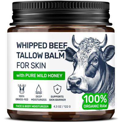 Grass-fed Beef Tallow Balm Tallow Honey Balm Dry Skin Sensitive Skin Tallow Balm 122g, 1 Pcs