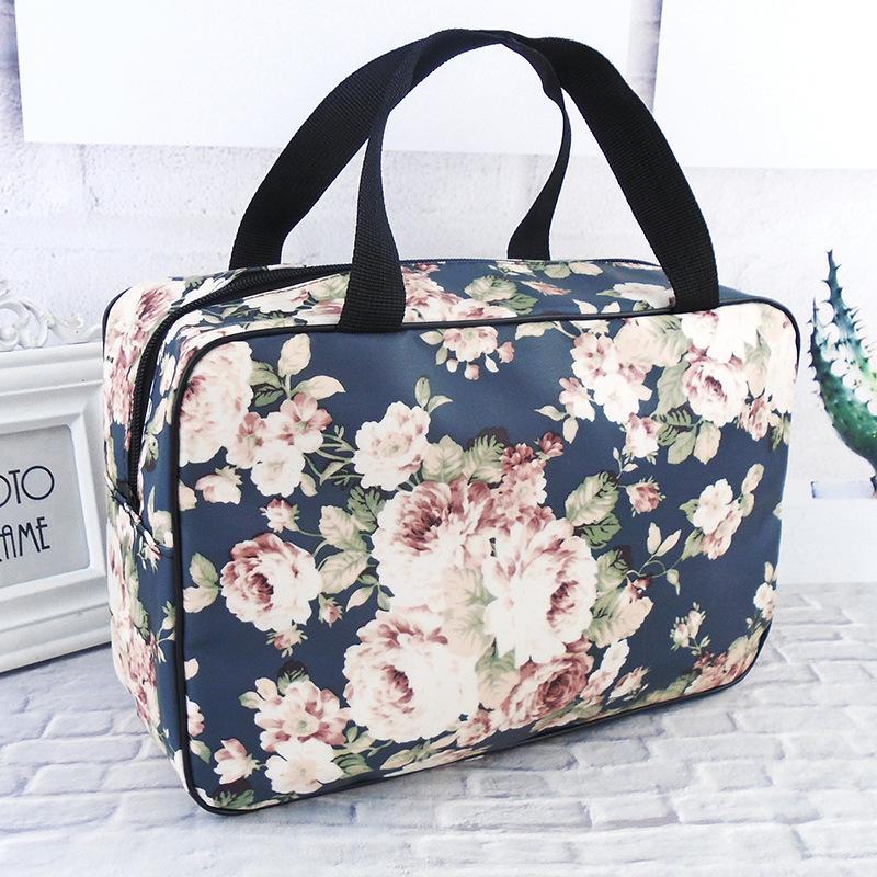 

Портативная дорожная сумка для ванной большой вместимости для туалетных принадлежностей и макияжа Navy тёмно-синий