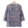 Chinese Style Plus Size Summer Blouse for Middle-Aged & Elderly Women: Mid-Sleeve & Two-Piece Look