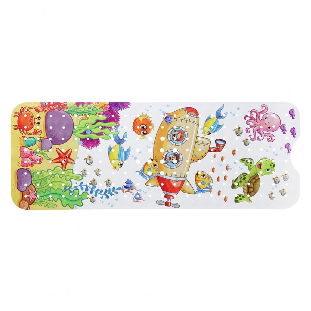 

Anti-slip Toddler Bath Mat Safe Fun Cartoon Printed Bathtub Mat for Children Anti-slip Drainage Holes Strong Suction Cups