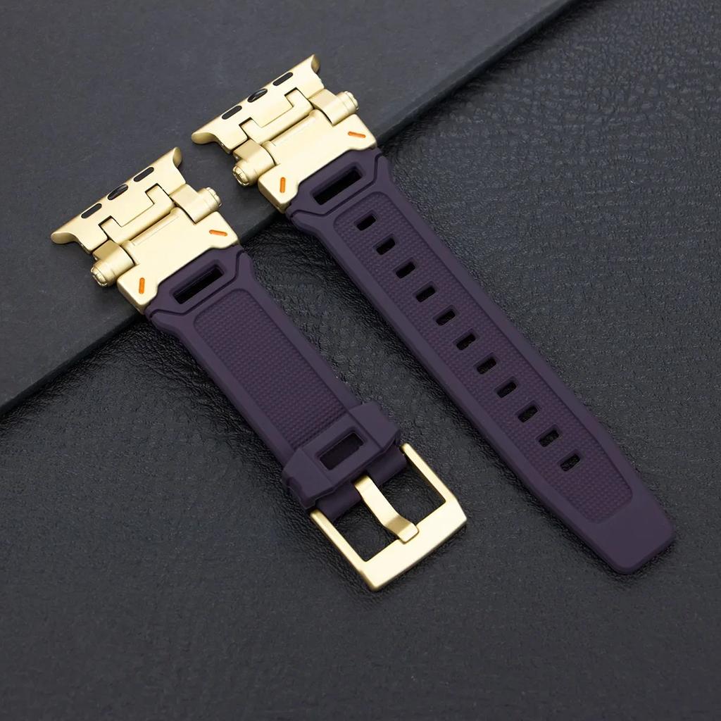 Silicone Sport Band for Apple Watch Ultra 49mm 45mm 42 44mm Rubber Strap for iWatch Series 9 8 7 Se 6 5 4 Ultra 2 49 Correa