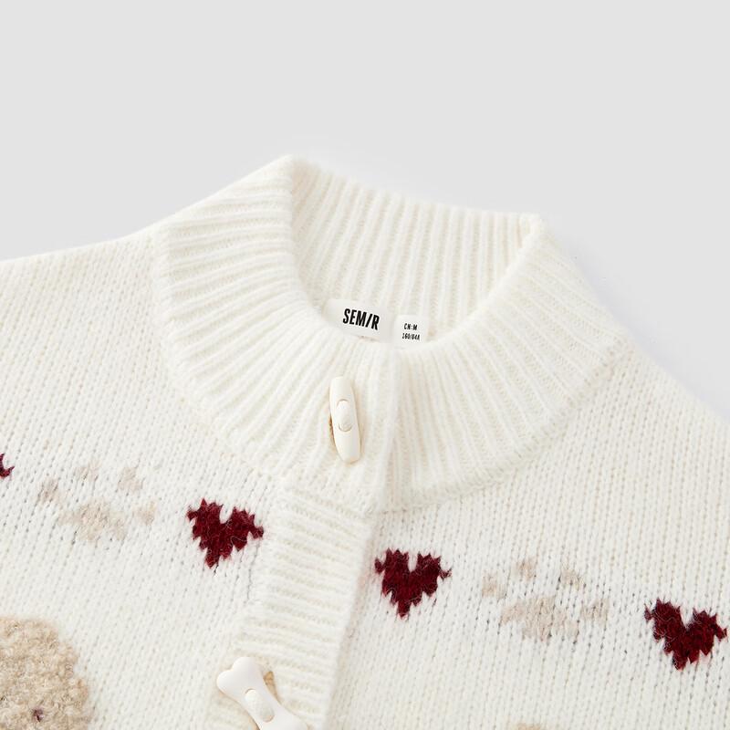 Semir Damen Welpen Jacquard Toggle Strickjacke