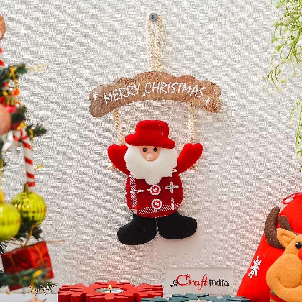 Santa Claus Merry Christmas Wall Hanging Ornament Props | Christmas Tree Decoration Items for Home Office | Christmas Gifts for Women Men