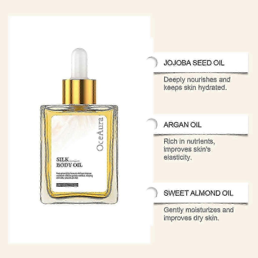 3pcs Silk Body Oil- Firming Anti Aging Moisturizing Formula, Crepey Skin Hydrating After Shower, Scented Blend Premium Skincare 2025