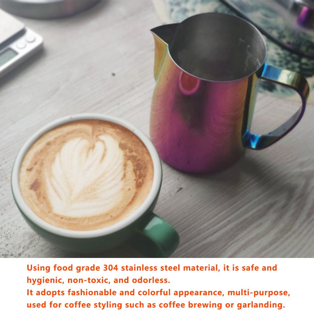 Stainless Coffee Frothing Pitcher Pink Thicken 400ML/600ML Milk Jug Cream Frother Pitcher Latte Art Cup Bar Accessory