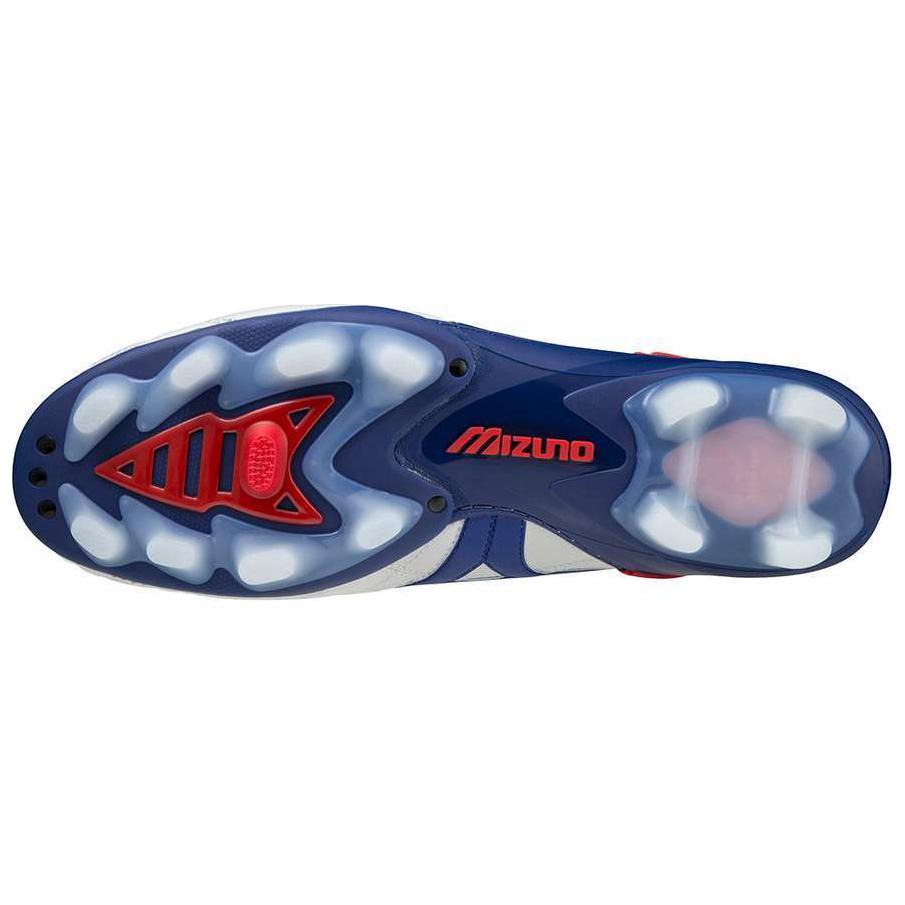 Mizuno Morelia Wave Comfortable FG (Rubber Long Stud) Non-Slip Durable Soccer Shoes Unisex Soccer Shoes Silver Blue Red P1GA210325