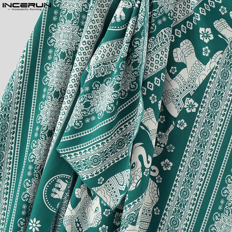 INCERUN Fuste lungi de vacanță pentru bărbați, cu talie înfășurată, cu volane, Bohemia