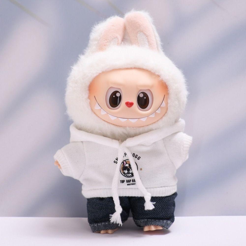 West Coast Labubu Doll's Hoodie Rap Dog 17cm Plush Dolls Clothes  Children Gift
