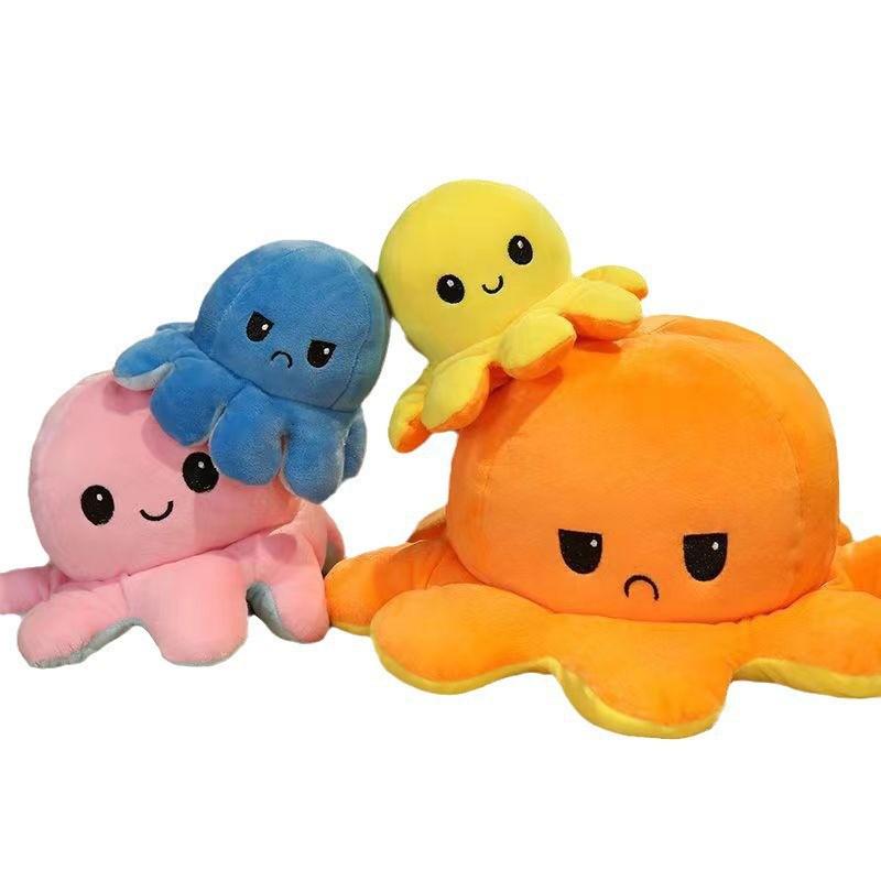 Double-Sided Face-Changing Octopus Plush Toy for Kids