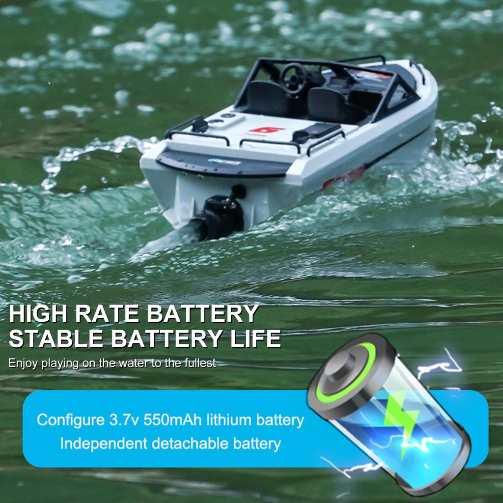 Remote Control Boat, 2.4GHz Water tight Karting Ship with Brushless Motor for Pools and Lakes, Mini Electric Toy for