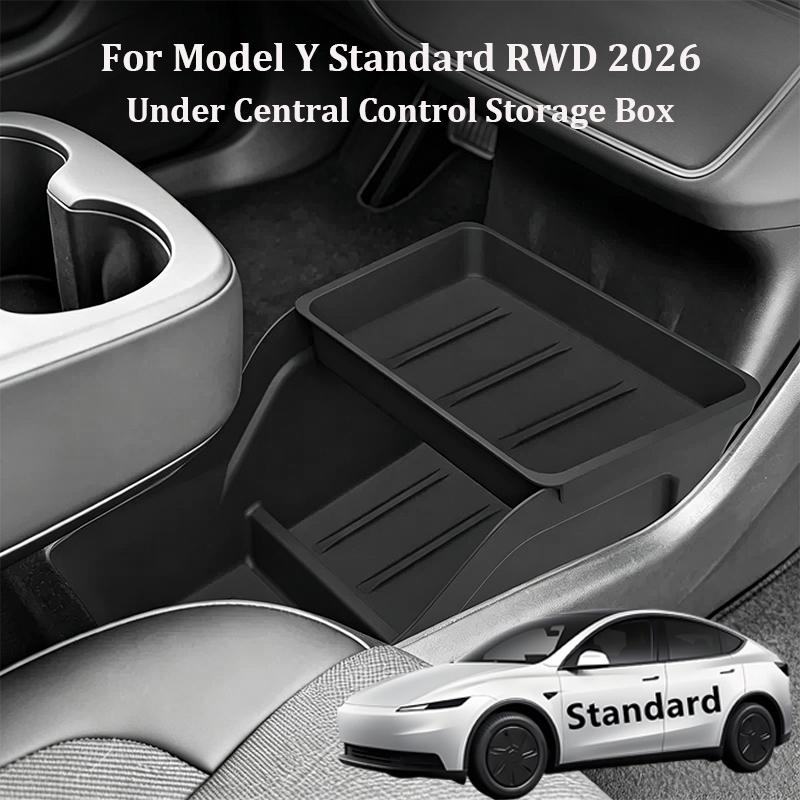 Lagere Opbergbak Middenconsole Voor Tesla Model Y Standaard RWD 2026 Organizerbak TPE Opbergbak Interieuraccessoires
