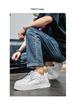 Męskie Modne Białe Oddychające Buty Skate - Wiosna 2025 Wszechstronne Sportowe Casualowe Tatusiowe Sneakersy na Grubej Podeszwie.