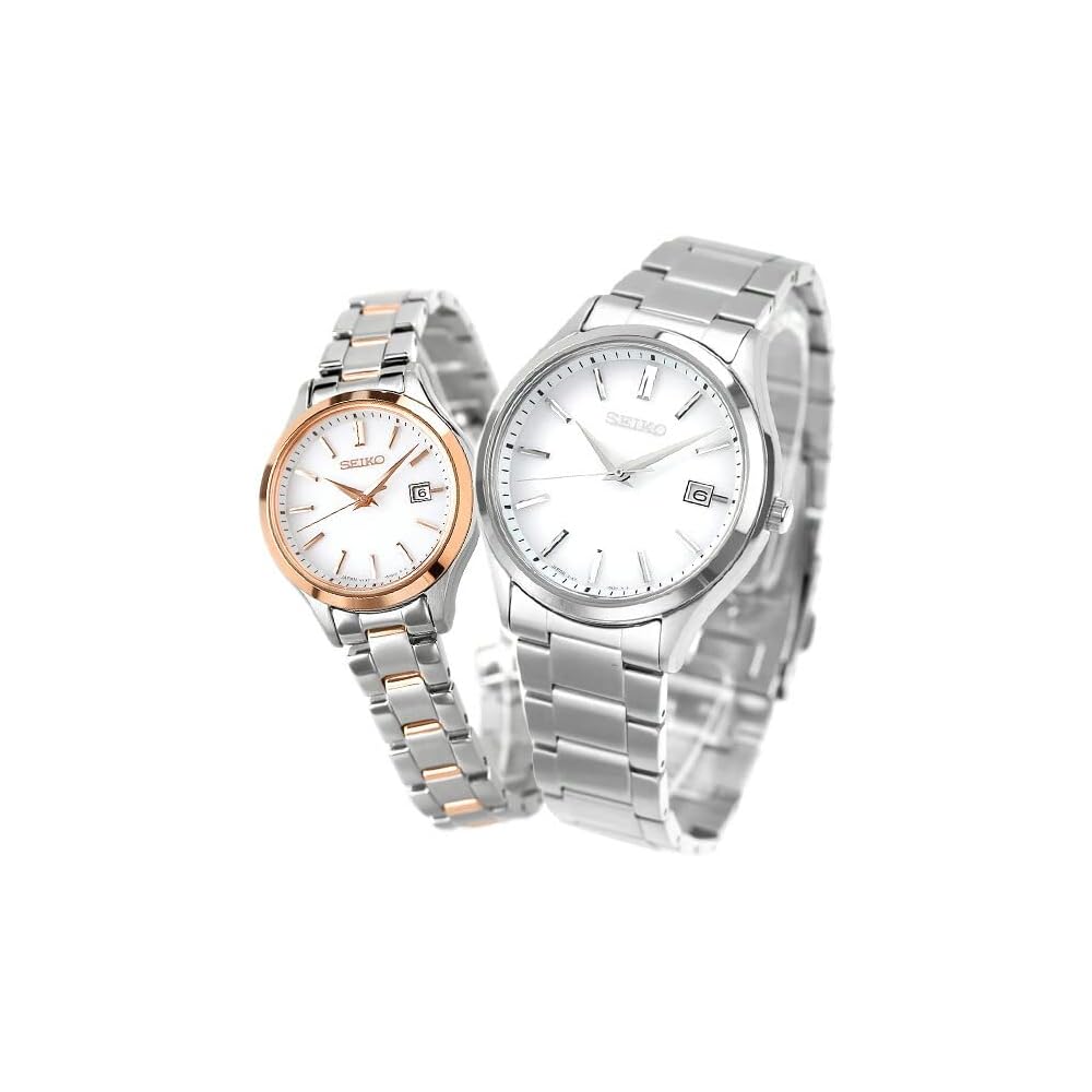 Seiko Solar Couple Watch Set with Gift Box for Men and Women SBPX143 STPX096