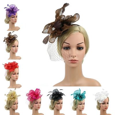 Veil Bridal Headdress Mesh Party Headwear Fashion Fascinators Hats  Women