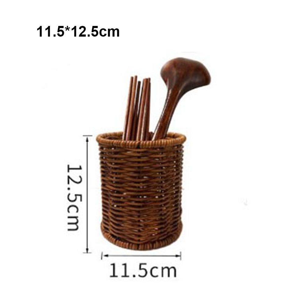 Household Rattan Wicker Woven Serving Baskets Rattan Basket  Restaurant Serving Tabletop Display
