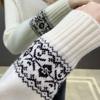Autumn Winter Women's Half Turtleneck Sweater Loose Thick Pullover Knitted Top Jacquard Elastic Knitted Top Jumper.