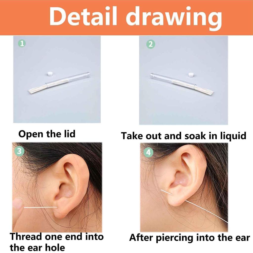 360Pcs Hygienical Ear Hole Cleaner Disposable Floss Earrings Hole Piercing Cleaning Line Removal Tools for Women Girls