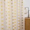 Geometric Gold Foil Sheer Curtains – Set of 2 Panels, Semi-Blackout, Light Filtering Window Curtains