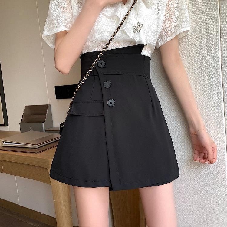 

Women s Summer 2024 High Waist Irregular Wide-Leg Pants Skirt M