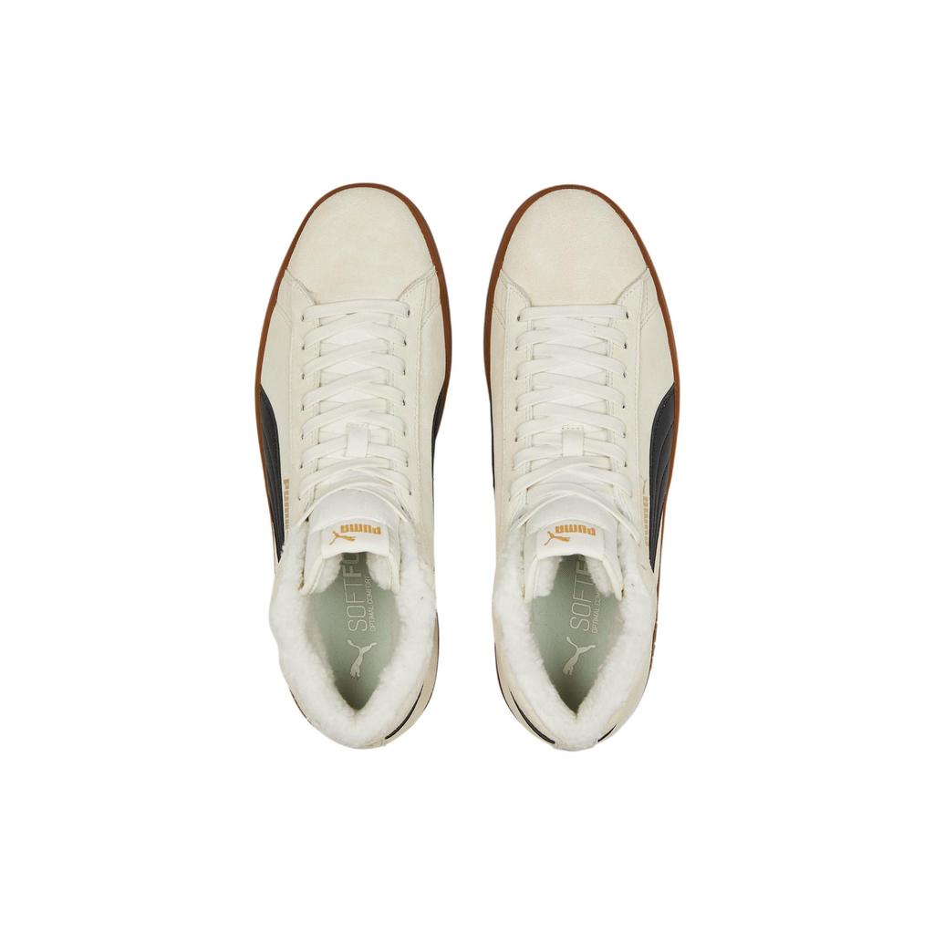 Puma Sneakers Unisex Mid-Top Calde Comode in Pelle Smash V2 Bianco Sporco 375870-03