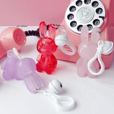 3.5/5ml Cute Bunny Shape Lip Gloss Tube Keychain Rabbit Lip Glaze Empty Container Cosmetic Package Material with Key Chain