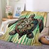 1pc Turtle Artwork Blanket Lightweight Flannel Blanket Throw Blanket For Sofa, Bed, Travel, Camping yy2509026159