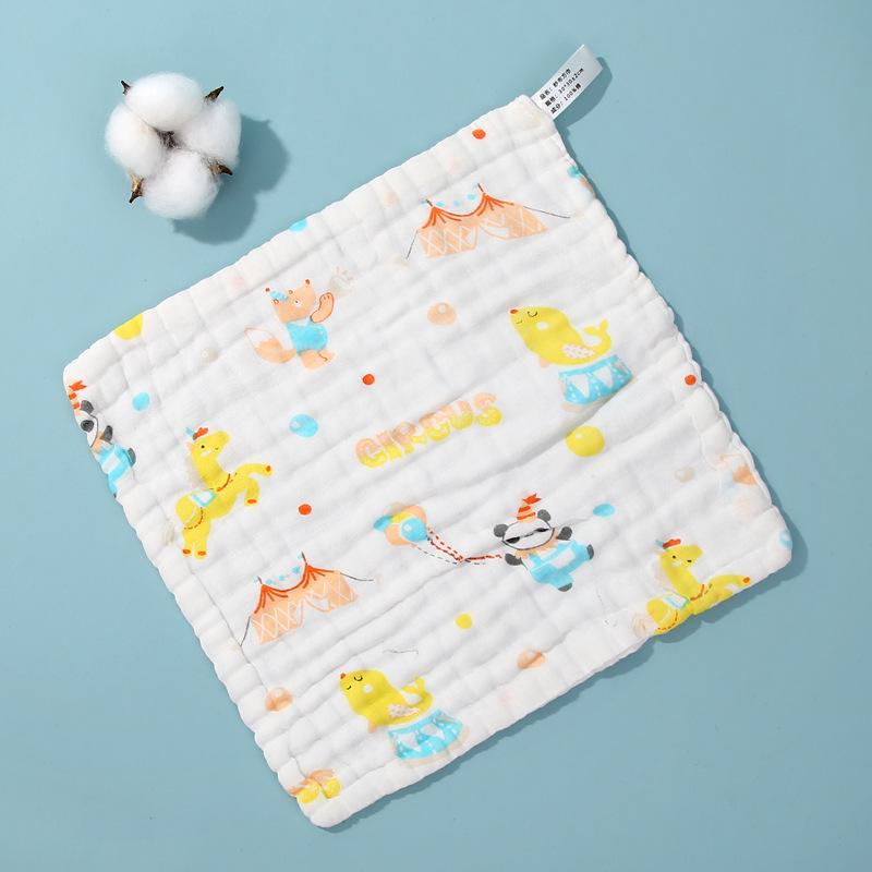 High-Density Pre-Washed Baby Cartoon Gauze Towel - Soft Washcloth for Household Use