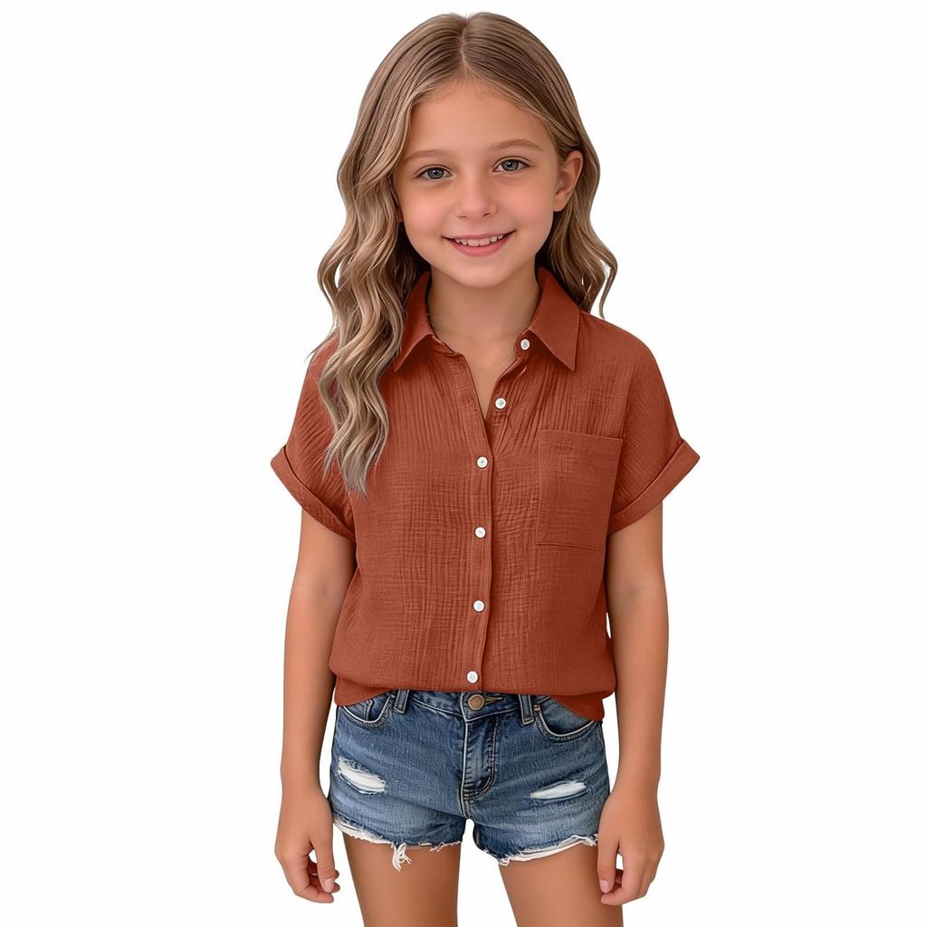 Damen Leinen V-Ausschnitt Kurzarm Hemd Sommer Leichtes Strand Top