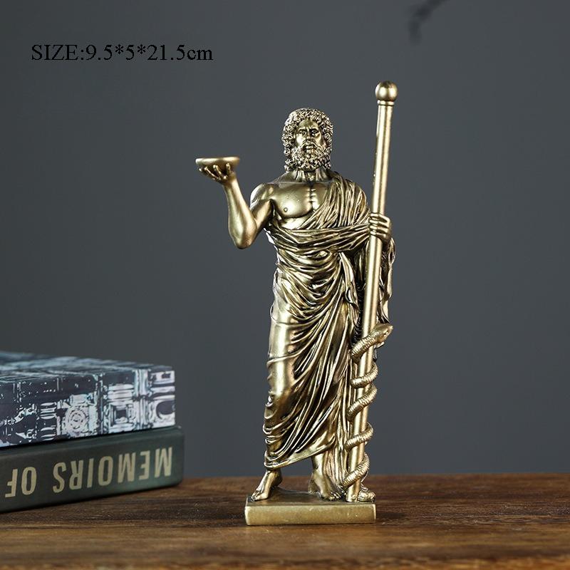 Statua di Personaggio Retro Europea Scultura Mitologia Greca Themis Dea della Giustizia Statuetta Zeus Decorazione Scrivania Ufficio Casa