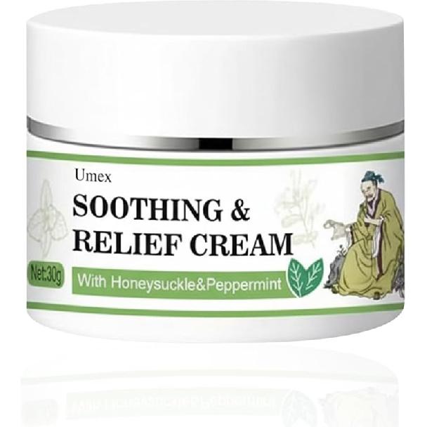 Umex Soothing Relief Cream - Herbal Comfort Anti Itch Cream Extra Strength for Sensitive Skin, Natural Hydrating & Cooling Ointment, Lightweight 1