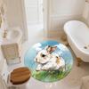Rabbit in the Sky,Round Area Rug,Carpet Rug for Living Room Bedroom Sofa Playroom Decor,Non-slip Floor Mat