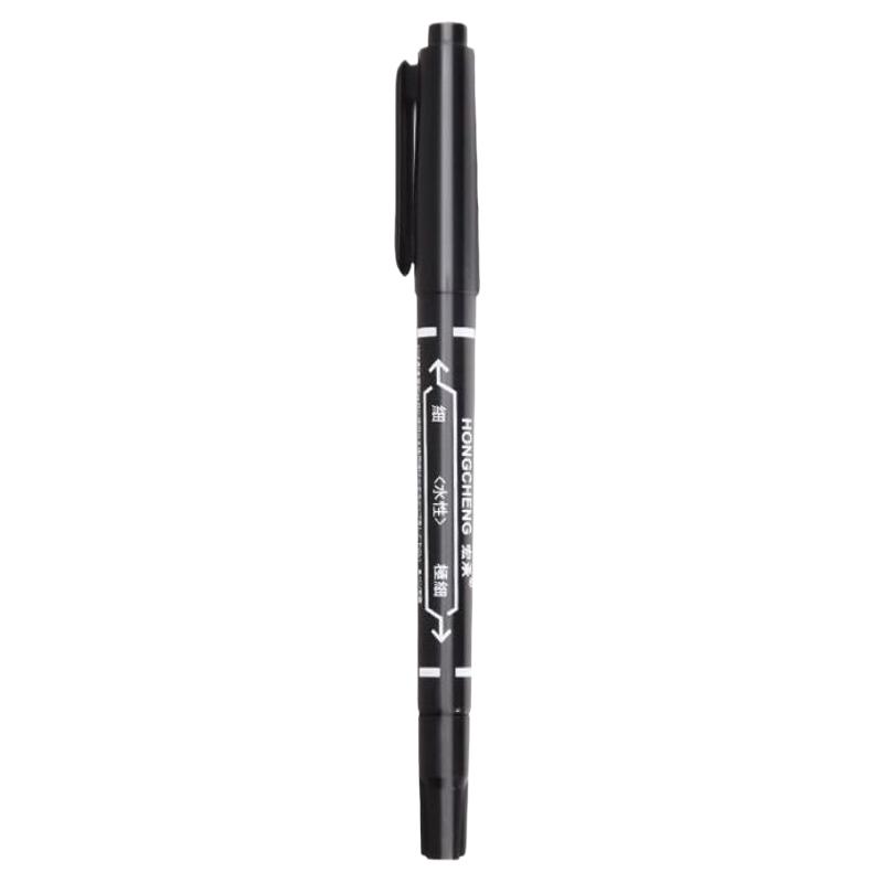 Dual Tip Art Markers, Fine & Broad Point Black Ink Pens, Water-Based Quick-Dry For Drawing, Sketching, Marking
