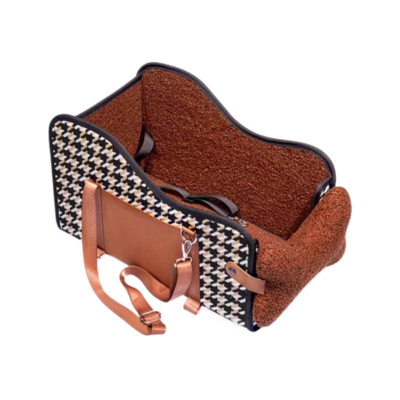 Car Dog Seat for Small Puppies - In-Car Center Console Pet Seat