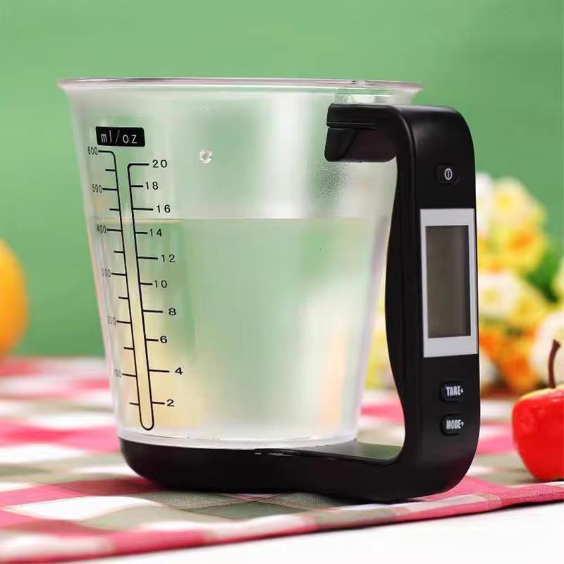 Digitale Messbecherwaage 1000g, Multifunktionaler Küchenmessbecher mit Waage, LED-Display Backwerkzeug mit Skalenmarkierung