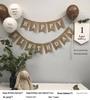 Mori-style Linen Birthday Pennant Banner for Baby's 1st Birthday or 100-Day Celebration Party Decoration
