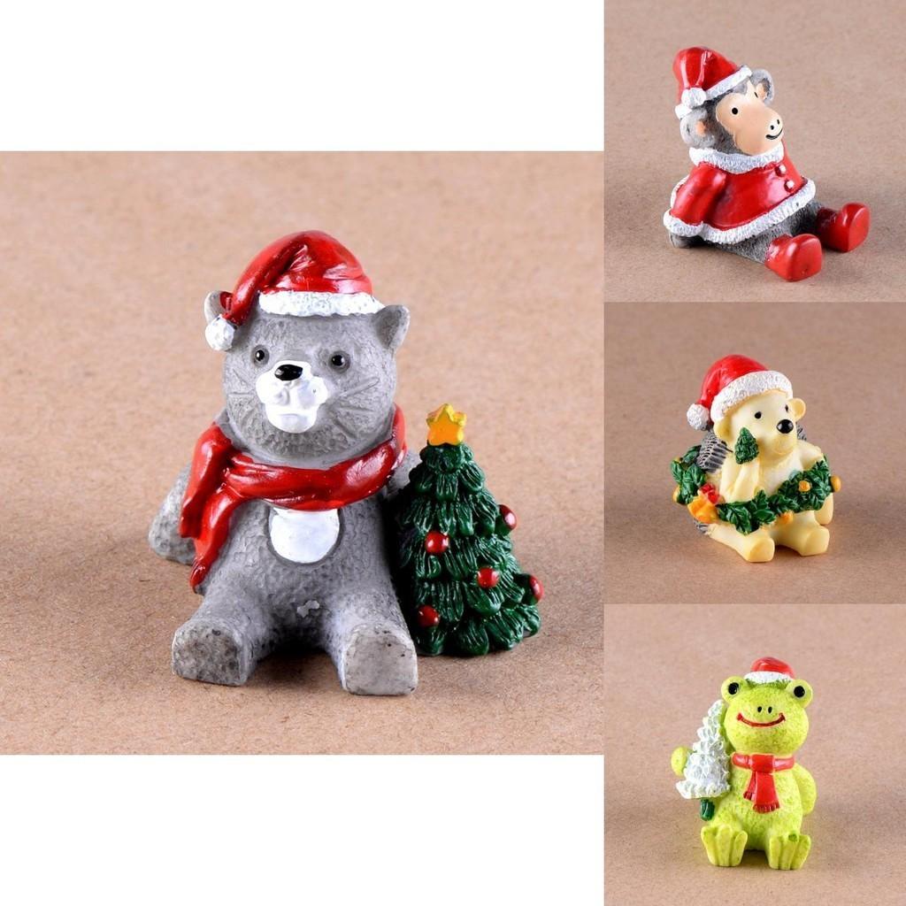 Adorable Diy Christmas Animal Resin Mini Landscape Decorations For Home Gardens