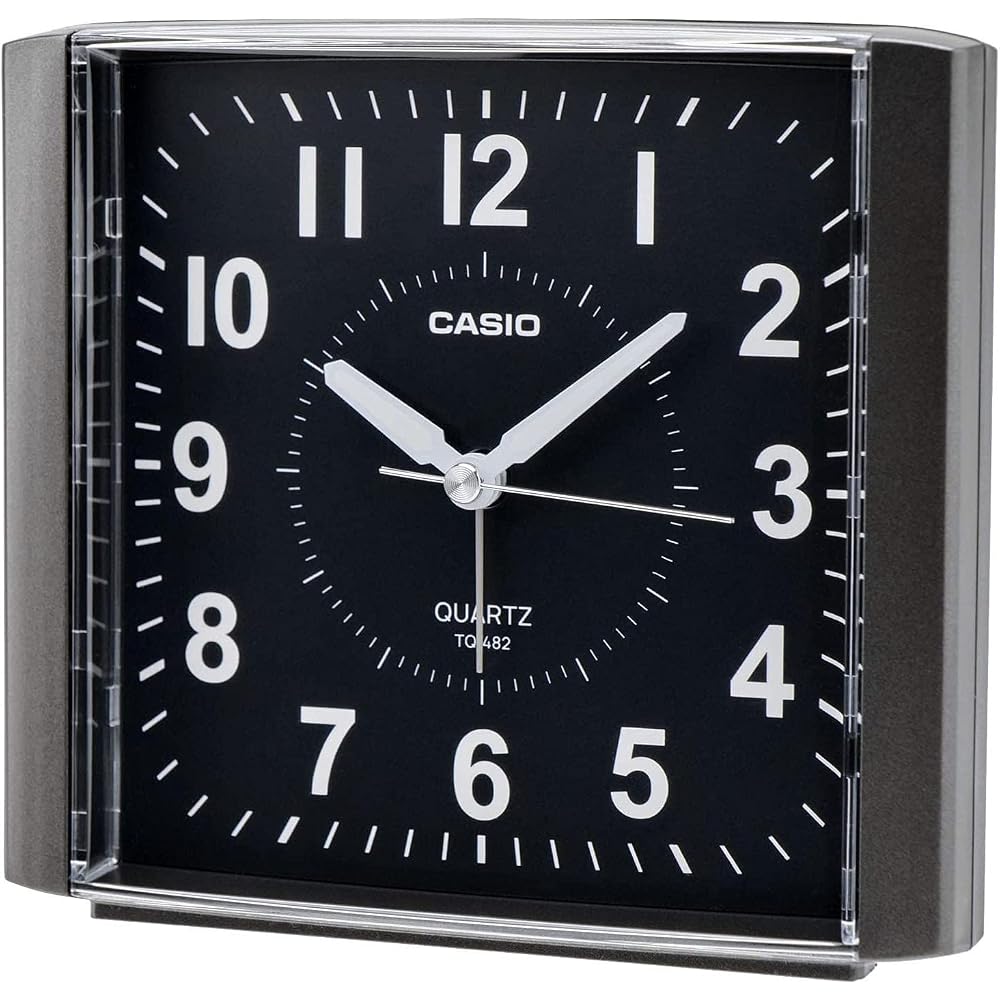 CASIO Alarm Clock, Table Clock, Black, Analog, Snooze, Light, Simple Design, TQ-482-1JF