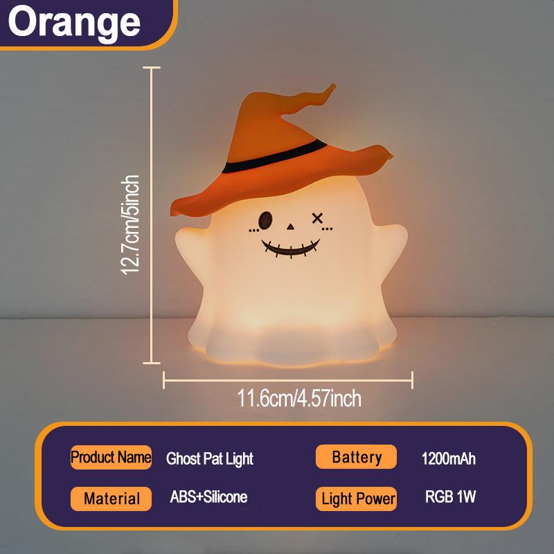 

Светодиодные ночники на Хэллоуин RGB с сенсорным выключателем для гостиной, спальни, вечеринки, окружающее жуткое освещение оранжевый