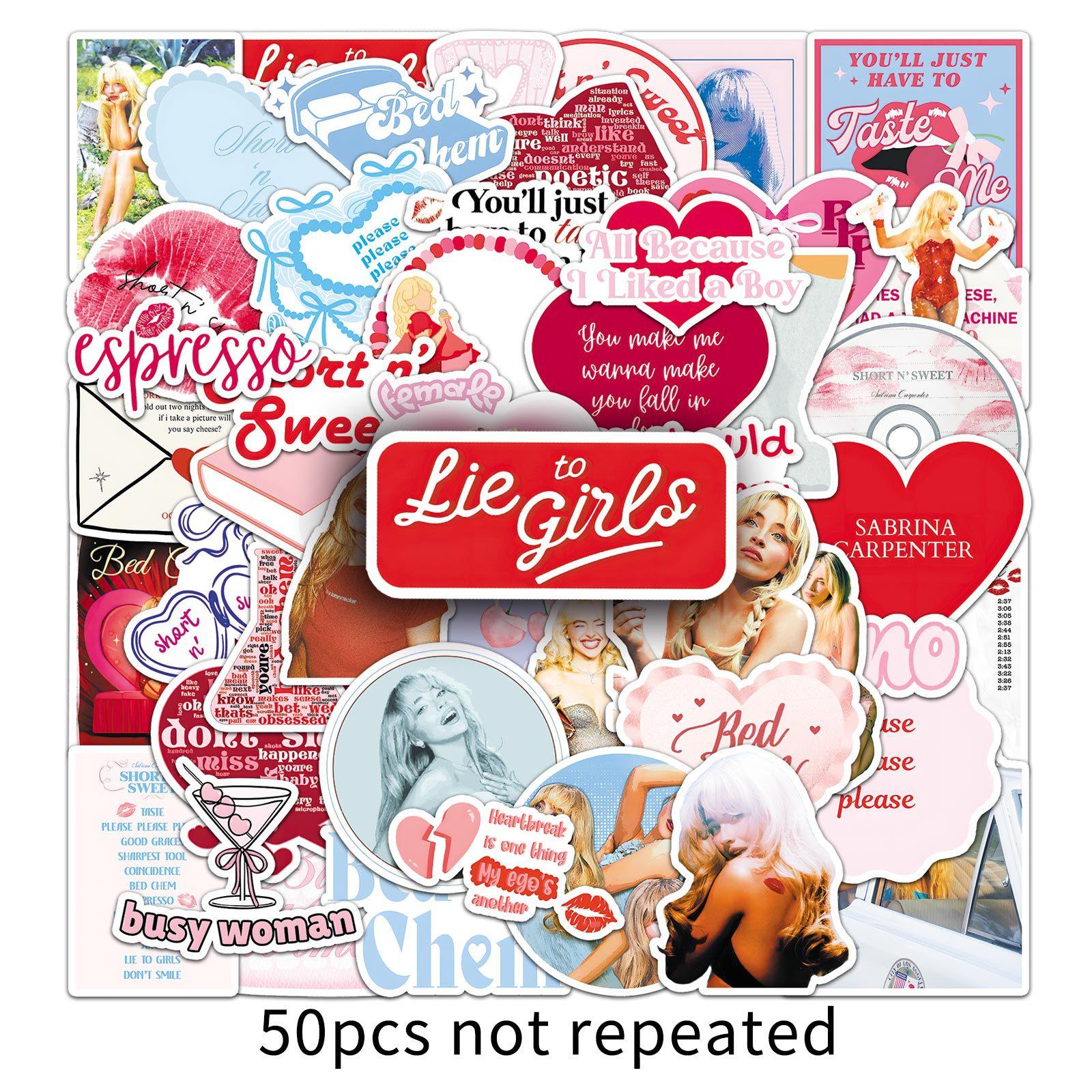 

50 Sabrina Carpenter Graffiti Decals Celebrity Craft Girl Do-It-Yourself Mobile Decals Premium Durable
