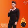 Men's Thermal Low-Neck V-Neck Cotton Suit: Velvet-Lined Sweater & Pants for Autumn/Winter