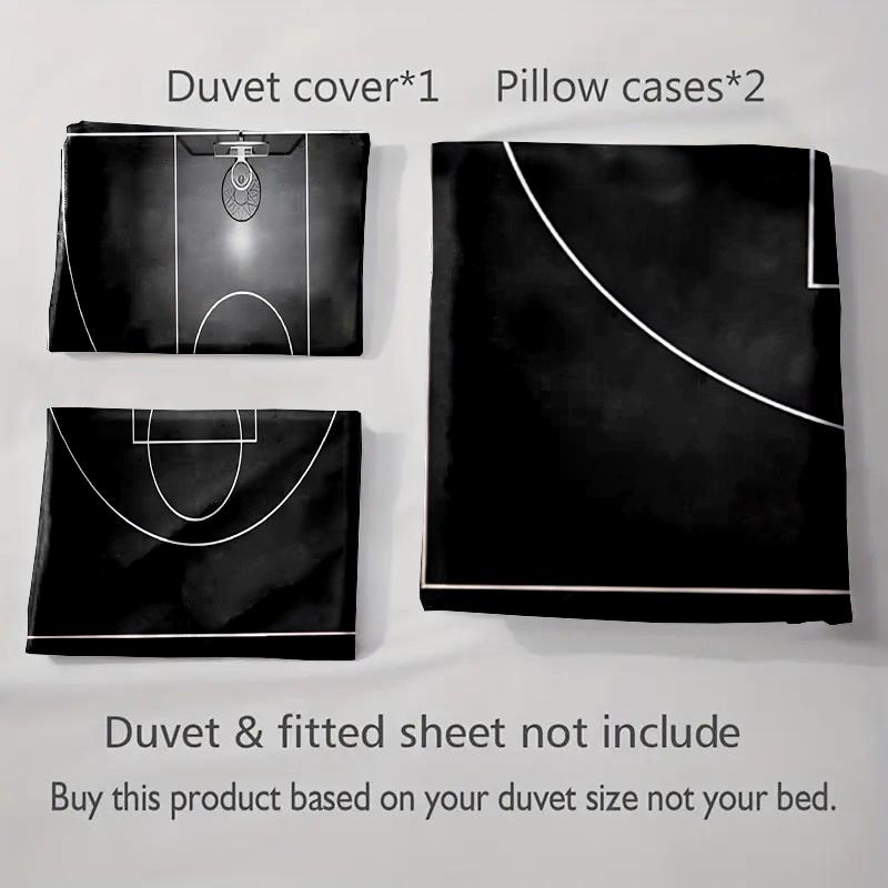 Basketballplatz-Illustration. Bettwäsche Bettbezug-Sets Bettbezüge Kissenbezüge Geschenke (1 * Bettbezug 2 * Kissenbezüge, ohne Bettdecke)