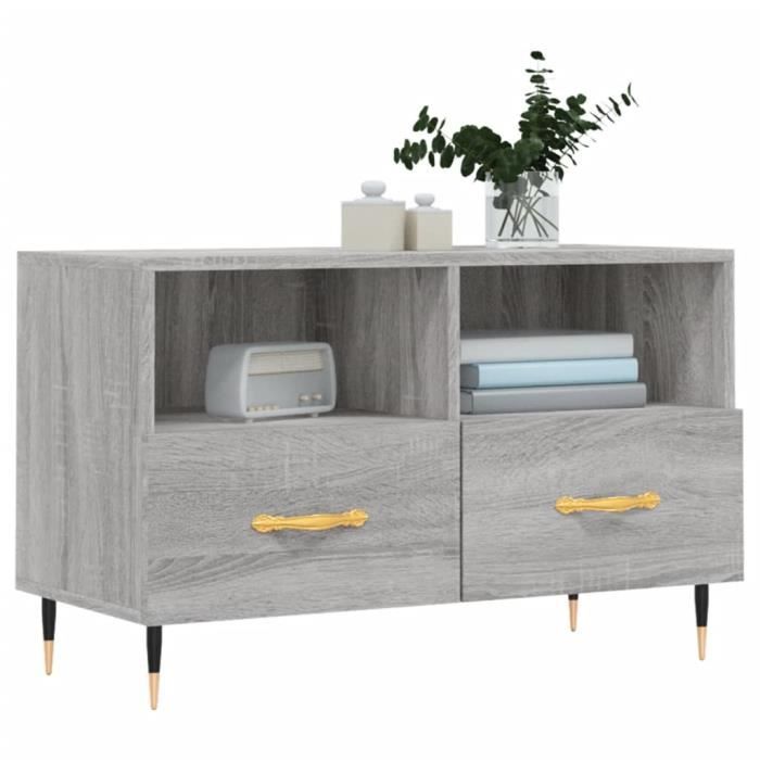 VidaXL Meuble TV Sonoma gris 80x36x50 cm Bois d'ingénierie 828954