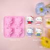 Kawaii Diy Sanrio Hello Kitty Cookie Chocolate Baking Tool Cartoon Silicone Ice Block Diy Soap Mold Set
