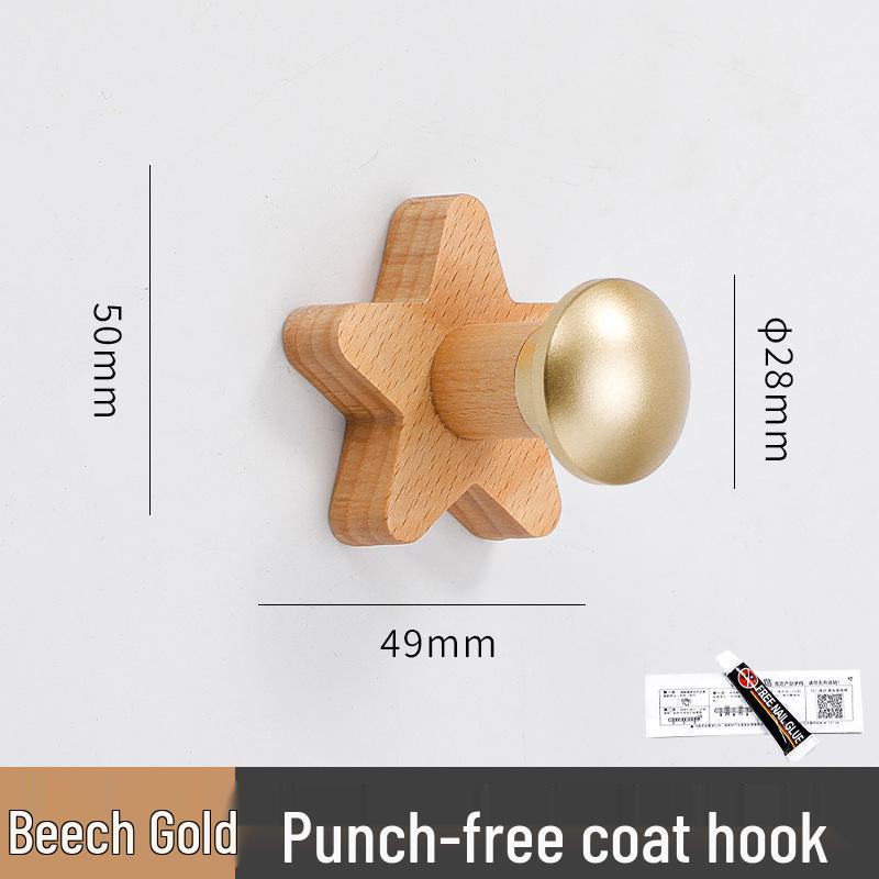 Luxury Solid Wood Wall-Mounted Coat and Hat Hook Rack