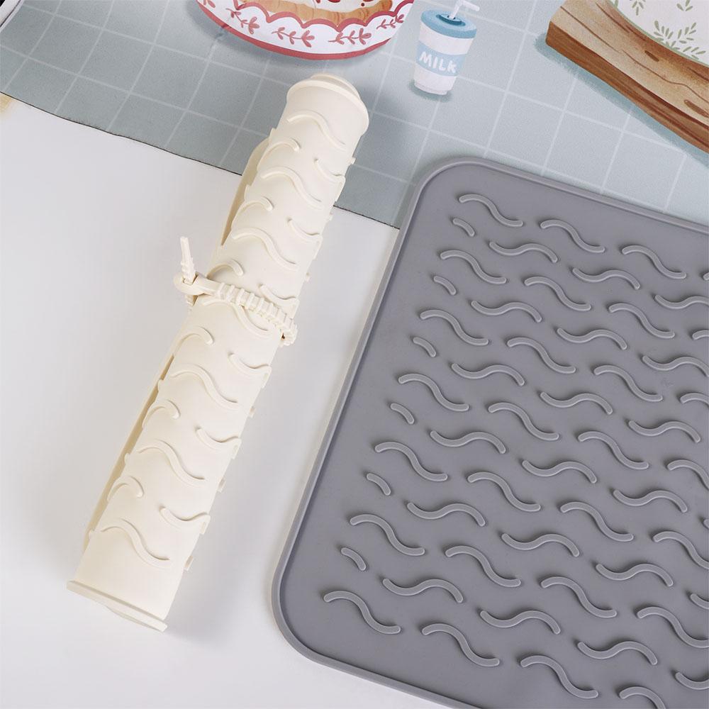 Silicone Dish Draining Mat Heat Resistant Sink Pad Tableware Cushion Tray Dish Drying Mat  Kitchen