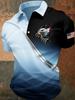Patriotic Eagle Flag Print Short Sleeve Polo Shirt, Casual Men's Top