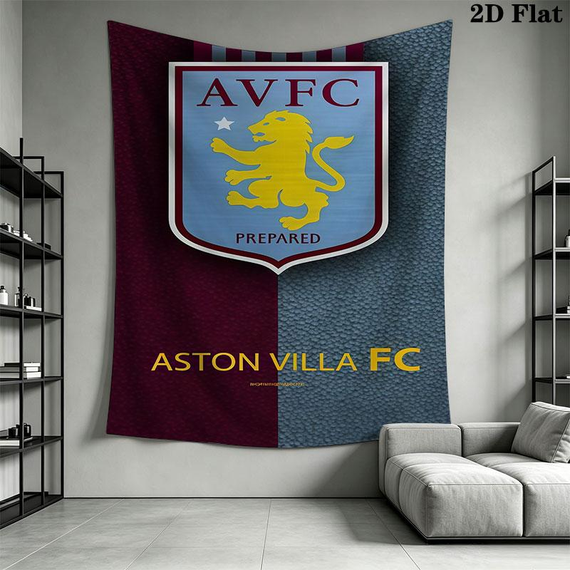 Aston Villa F.C Wall Hanging Printed Fabric Blanket Decorative Tapestries for Bedroom Living Room Home Decor
