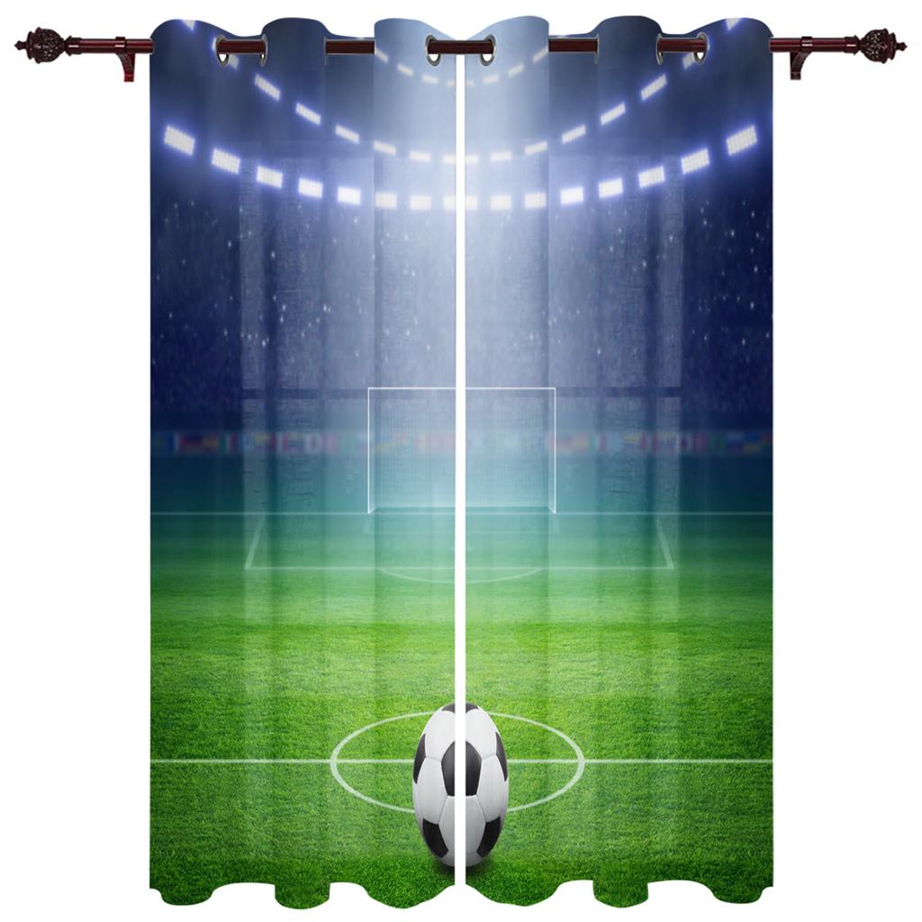 Modern Window Curtains for Living Room Color Billiards Round Sports Curtains for Child Bedroom Kitchen Decor Blinds Drapes