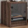 VidaXL Bedside Tables and Glass Doors 2pcs, Nightstand, Telephone Table, Side Cabinet, Storage Furniture 836356