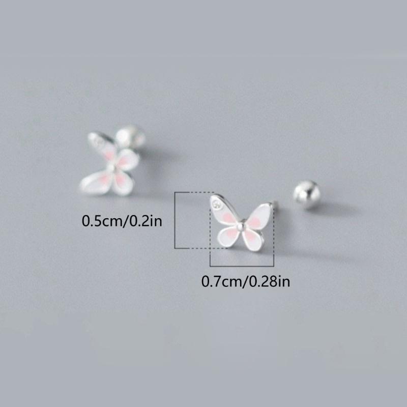 Small Butterfly Screw Studs Earrings for Women Girls Comfortable Wear Charm Earwear Stylish Accessories for Party